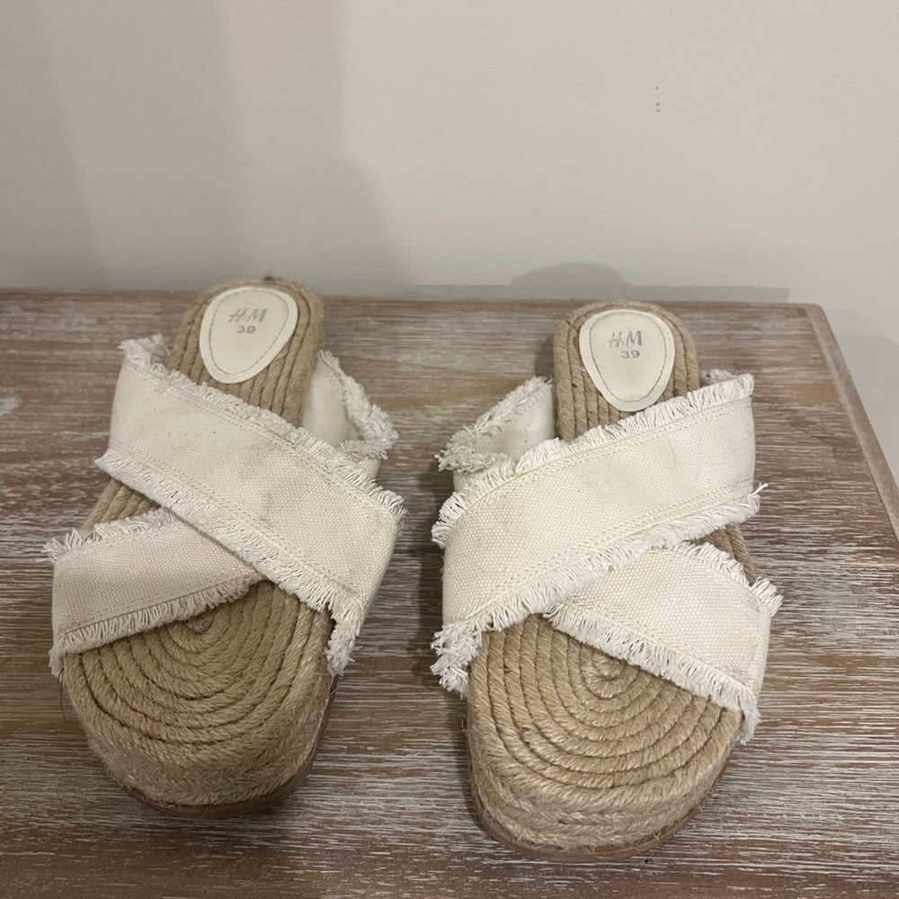 H&M sandals. Moving abroad sown downsizing closet!